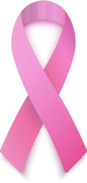 A pink ribbon on a black background

Description automatically generated