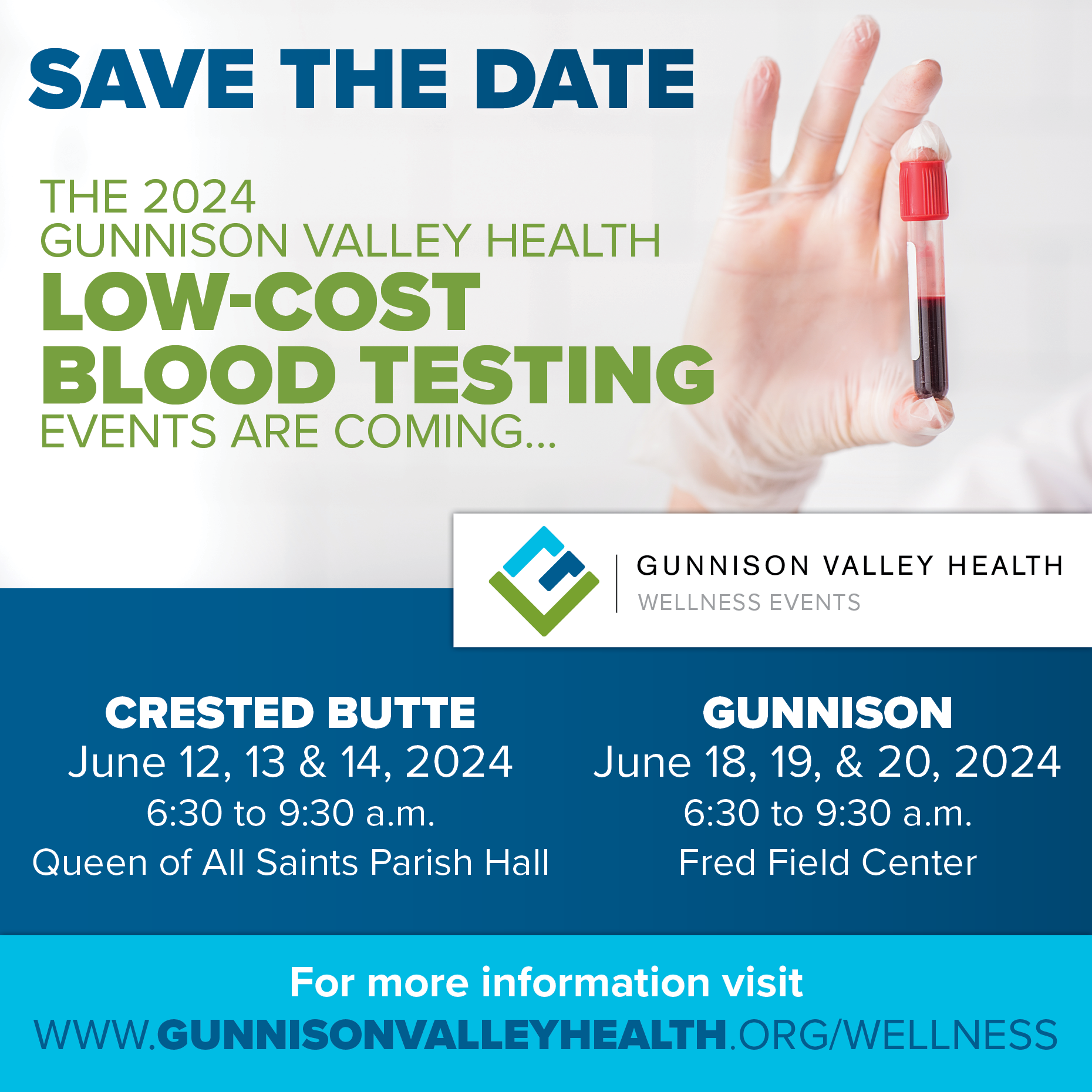 Gunnison Valley Health Announces 2024 LowCost Blood Testing Event Dates
