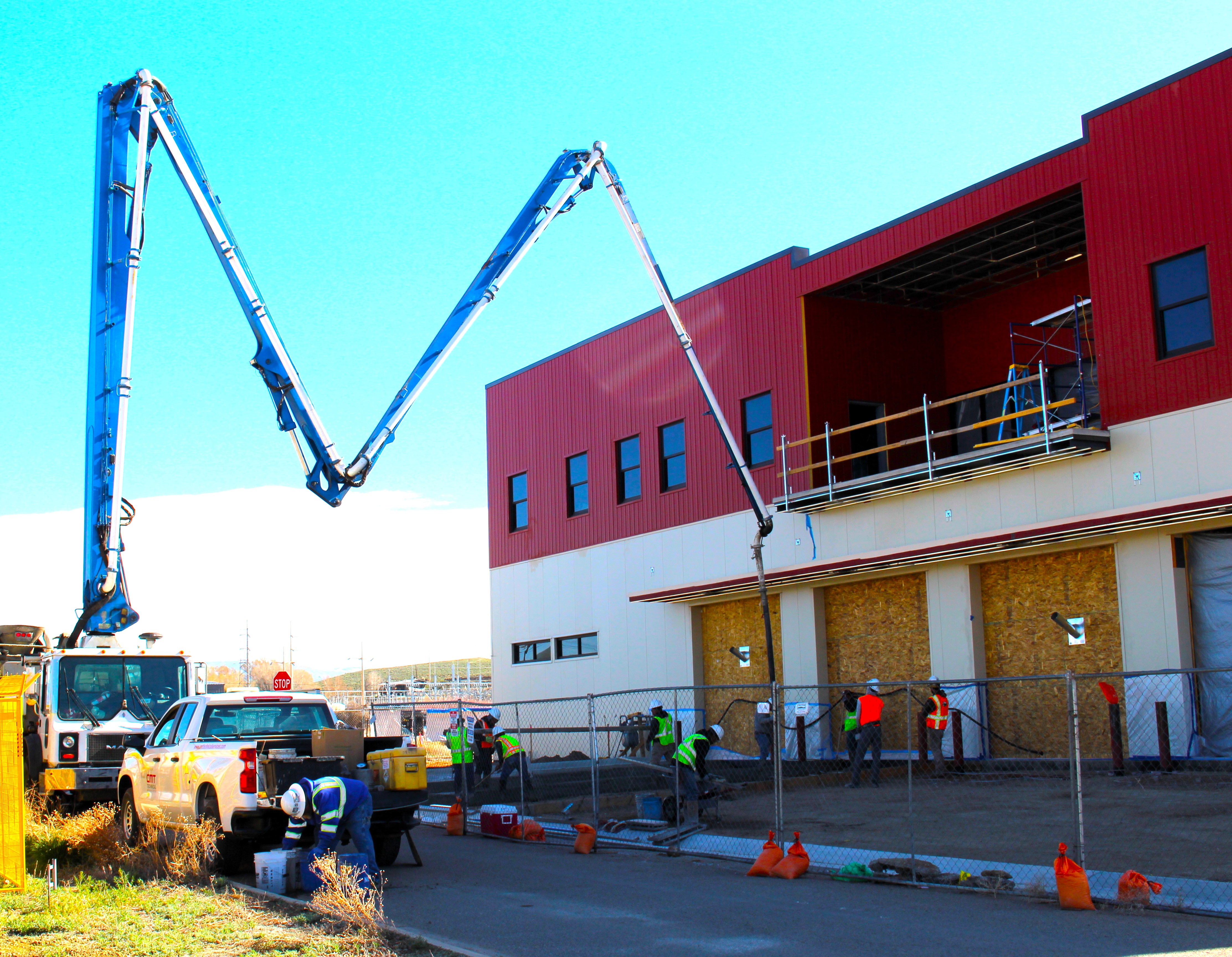 New EMS building during construction, nearing end phases.
