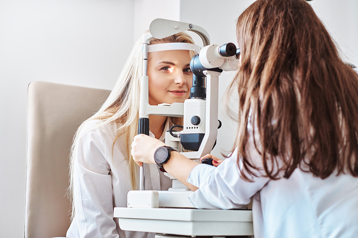 woman getting an eye exam