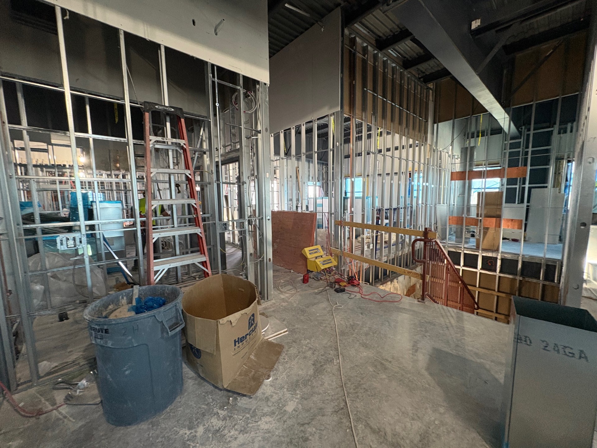 Inside of new EMS building while under construction